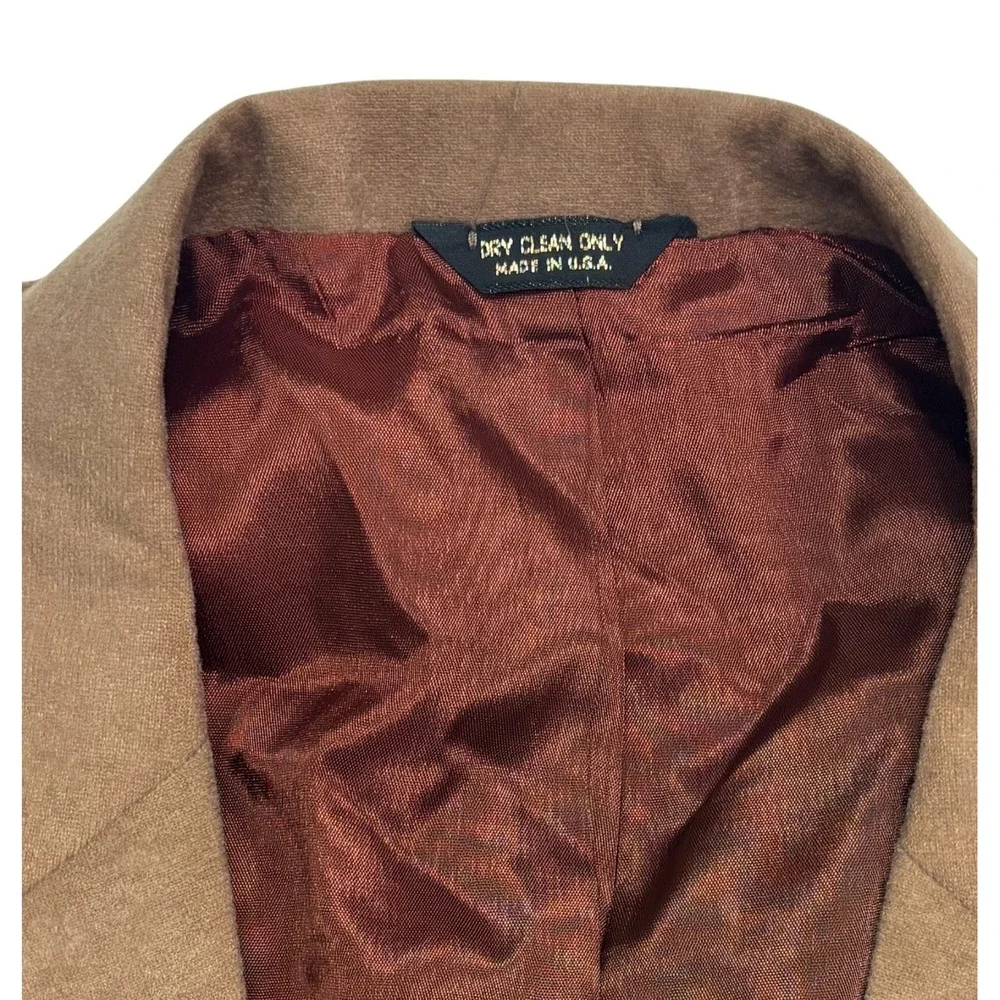 vtg Pagano West 50L Brown Western Moleskin Blazer Jacket Sport Coat Faux Suede